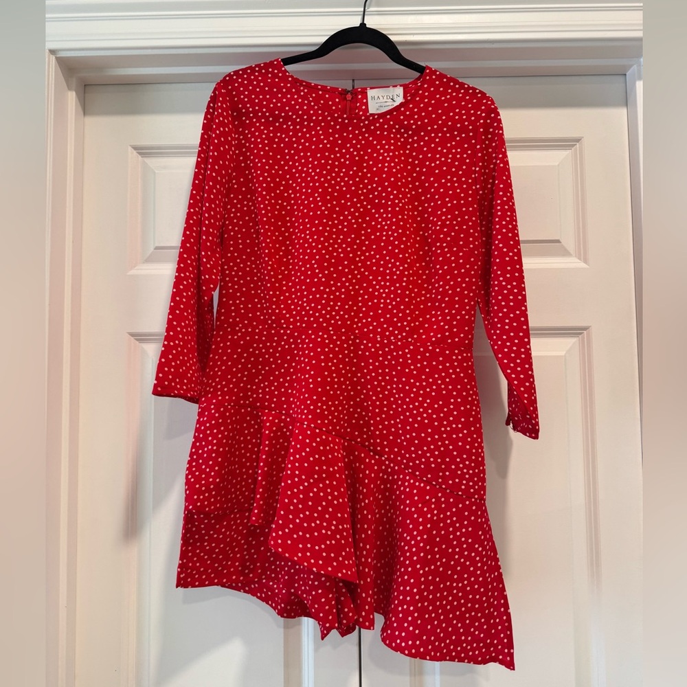 Hayden Los Angeles Red and White Polka Dot Romper